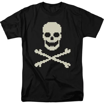 8-Bit Crânio E Ossos Cruzados T-Shirt