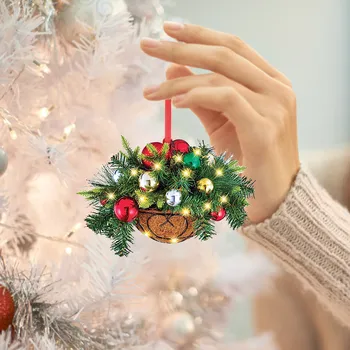 Artificial Mini Cesta De Flores Pendurados Decoração Para Festa De Natal, Decoração De Casamento Ofícios De Suspensão Acessórios