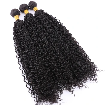 16 a 30 Polegadas Preto Natural Loiro Dourado Afro Kinky Curly Cabelo Pacotes de 100g Sintético Extensões de Cabelo para Mulheres