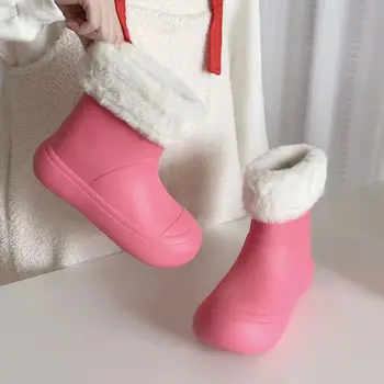 Mulher Impermeável Sapatos de Algodão Frete Grátis Quente Luxuoso do Inverno Destacável Leve de Algodão de Mangas de Neve Botas Ankle Boots