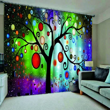 Personalizada colorida árvore de Cortinas para a Sala de estar da Janela do Quarto Armar a Decoração Home