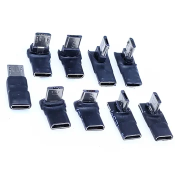 Ultra curta corpo a 90 Graus do USB para a Esquerda e para a Direita e para Cima e para Baixo em Ângulo Micro 5pin Fêmea para Micro USB Macho Adaptador de Dados