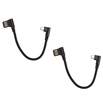 2Pcs 15Cm Micro - USB 5Pin Ângulo Direito Para a Esquerda, para a Direita em Ângulo de 90 Graus USB 2.0 Dual Cotovelo de Dados Cabo de Carregamento