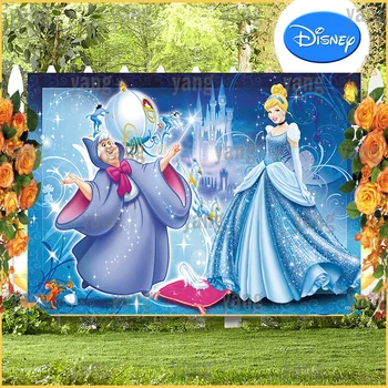 Grátis Personalizar A Magia Da Disney Cinderela Sonho De Desenhos Animados Personalizados Fundo Do Castelo Da Princesa Menina Da Festa De Aniversário De Pano De Fundo Da Fotografia