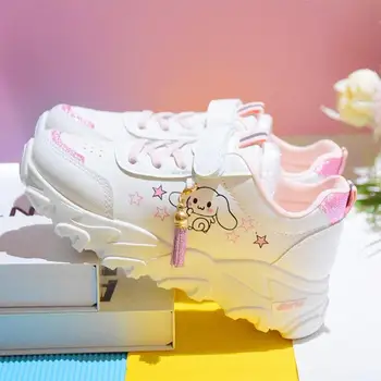 Sanrio Cinnamoroll Sapatos De Desporto De Crianças De Moda Anime Confortável Doce Primavera, Outono Sapatilhas Casuais Sapatos De Kawaii Cartoon Quente