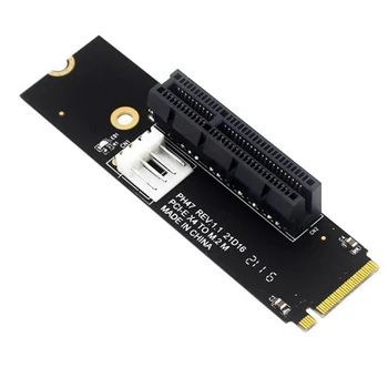 2X NGFF M. 2 PCI-E 4X Placa Riser M2 Tecla M Para Pcie X4 Adaptador Com LED Indicador de Alimentação SATA Riser Para Mineração de Bitcoin