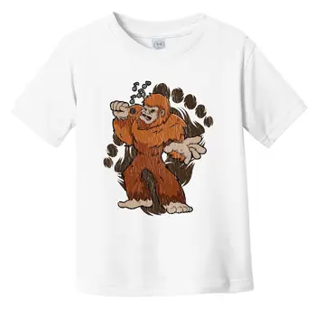 Criança Bigfoot Karaoke Camisa - Sasquatch Cantando Infantil Criança T-Shirt de mangas compridas