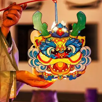 O Ano Novo chinês Lanterna Decoração 2024 DIY Chinês Tradicional Dragão Lunar de Ano-Luz de Lanterna Festival da Primavera Lanterna Pendente