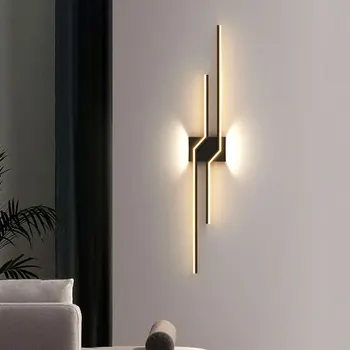 Moderno, Lâmpada de Parede LED Preto Fundo Branco Luz Decorativa Para Sala de estar, Quarto de Cabeceira Interior dispositivo elétrico de Iluminação Candeeiro de Parede