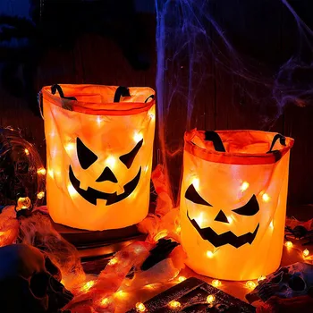 Halloween, Abóboras Truque Ou Tratar Saco De Pano De Embrulho De Presentes Sacos Festa De Halloween De Suprimentos