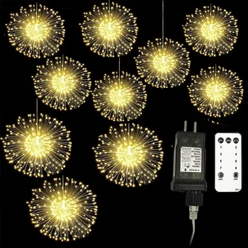 600/1200 de Natal de LED Exterior Luzes de fogos de Artifício de Suspensão Estrela de Fadas Luzes de Natal, Guirlanda de Luz para a Árvore do Pátio Tenda Gazebo