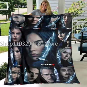 Filme Scream6 Impresso Cobertor Quente Flanela Macia e Confortável Cobertor de Casa, Viajar o Cobertor da cama forros de Presente de Aniversário