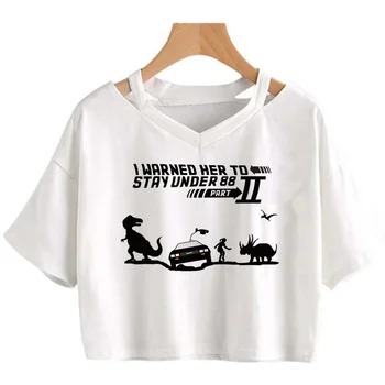 de volta para o futuro t-shirt camiseta feminina harajuku casal roupas de casal 2022 estética roupas crop top harajuku kawaii