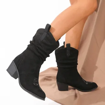 2023 Quente da Venda Botas de Couro para Mulheres Ankle Boots Feminina antiderrapante Designer de Sapatos de Plataforma de Borracha Casual Mulheres Ankle Boots