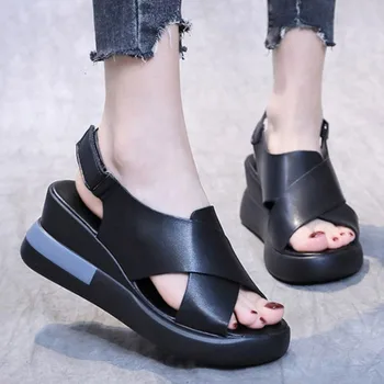 Nova Moda de Dedo do pé Aberto Mulheres, as Sandálias de Verão 2023 antiderrapante Sandálias Exterior Mulher Cunha Fivela de Calçados Femininos Sapatos Para Mulheres