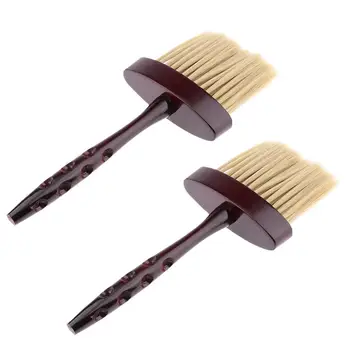 2x Vintage Barbeiro Pescoço Espanador de Limpeza da Escova do Cabelo Varrer Escova de cabelo Macia Duster Escova com o Cabelo de Comprimento 7,5 cm