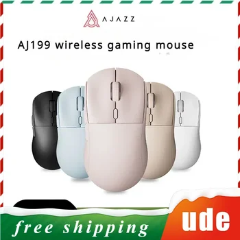 Ajazz AJ199 Mouse sem Fio De 2,4 G Bluetooth Paw3395 Sensor 59g 26000dpi Pc Gamer de Acessórios do Portátil da Presente Mac do Office Mouse para Jogos