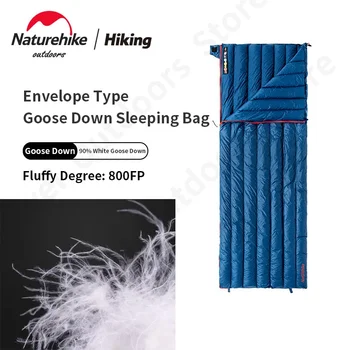 Naturehike 850FP Envelope Saco de Dormir de Inverno Acampamento ao ar livre Ultraleve Impermeável Pato Splicing Saco de Dormir