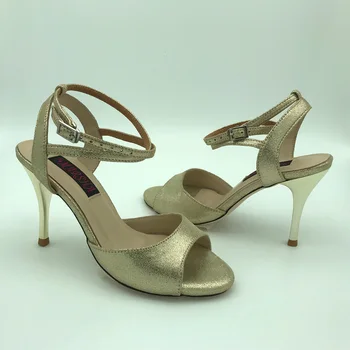 Nova Argentina de Tango Dança Sapatos de Festa de Sapatos de Casamento Sapatos de sola de couro T628284GL 9cm calcanhar de 7,5 cm de envio disponível gratuitamente