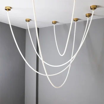 Nordic Decoração Minimalista LED Luzes Pingente para Viver Sala de Jantar Lustre de Quarto, Decoração de Suspensão Luminária