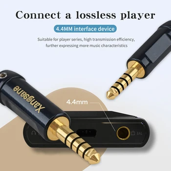 Banhado a ouro Cobre 4,4 mm Equilibrada de Solda Plug Adaptador de Áudio Fone de ouvido Cabo de DIY 4 Seção Conector