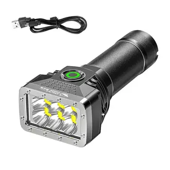 Brilhante Mini Lanterna Portátil Recarregável USB Multi-função de Zoom Tochas Mini Lanterna Impermeável de Campismo Luz