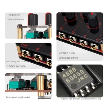 4 Linha de Canal Misturador Portátil de Som Analógico Console de Mixagem mais Alta Qualidade de Som Stereo Mixer USB DC5V de Alimentação Mini Mixer