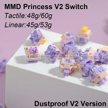 Oficial MMD Princesa V2 V1 Switch hi-fi Teclado Mecânico KIT Linear Tátil Opções Personalizadas DIY 5Pins Para GMK67 TESTADOR K500