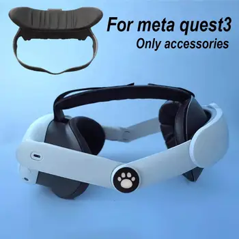 1set Meta Quest3 Abrir Máscara de Couro PU Substituição à prova de Suor Máscara de Olho VR Rosto Interface Para Quest3 Accessoies Novo