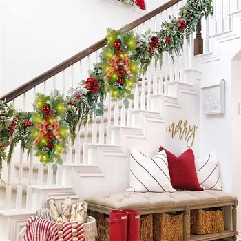Natal Escada Ganhos de Suspensão Escada de Lágrima Guirlanda de Porta de Coroa de flores para Férias Janela de Casa, ao ar livre Decoração de festas