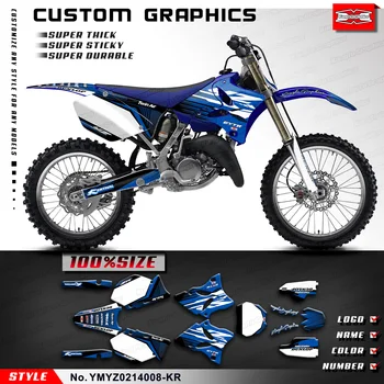 KUNGFU GRÁFICOS MX Adesivo Decalque Kit para a Yamaha YZ125 250 2002 2003 2004 2005 2006 2007 2008 2009 2010 2011 2012 YMYZ0214008-KR