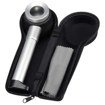 Handheld 45X de Dobramento de Linho Testador de Metal Ampliação do Pano de Contador de Thread Lupa Lupa com Luz de Calibração