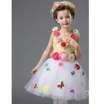 roupas de dança do vestido para as meninas de vestido de Princesa Aluno coro de roupas de criança, dança moderna, fantasias para crianças TB7085