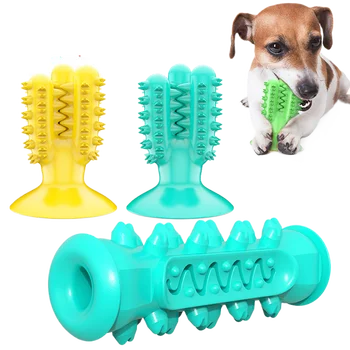 Suprimentos para animais de estimação fábrica da empresa grossista de novas explosões Amazon dente de limpeza cão escova de dentes de moagem vara cão de brinquedo bola