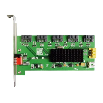 Controlador Raid 1 a 5 Porta SATA 2.0 Placa de RAID Suporte da unidade de disco rígido SATA RAID 0/1/5/10 Porta SATA Multiplicador do Suporte de Montagem de Fácil Interruptor Dip