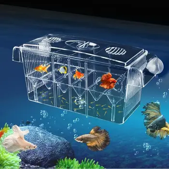 Criador de Caixa para o Aquário de Acrílico de Reprodução de Peixes Caixa de Isolamento Betta do Aquário dos Peixes do Criador de Peixes-Tanque Incubatório Peixe para Casa Incubatório