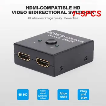 1~5PCS Switch compatível com HDMI Splitter KVM Bi-Sentido 1x2/2x1 compatível com HDMI Switcher 2 in1 Out para uma Caixa de TV Switcher