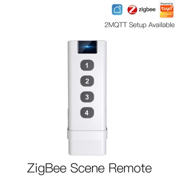 Tuya ZigBee Smart Scene Switch De 4 Gangue 12 Modos de Parede em anexo ou controles Remotos Portáteis do Smart Home Automation Cena 2MQTT Disponível