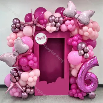 143pcs cor-de-Rosa Balão Garland Pastel do Chuveiro de Bebê Princesa de Aniversário, Aniversário de Casamento Boho Chuveiro Nupcial de Gênero Revelam Decoração