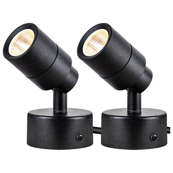 2 Pack Luzes do Ponto Indoor LED Luzes de Spot 3000K Uplights Interior, Iluminação do Acento Plug EUA