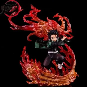 22cm de Anime Figura Kimetsu Não Yaiba Zero Tanjiro Kamado Hinokami Kagura Figura de Ação Demon Slayer Estatueta Modelo de Brinquedos de Presente