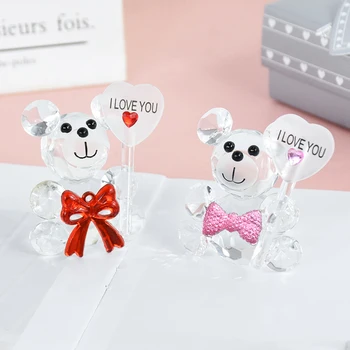 Eu Amo Você Entrar Criativo Urso de Cristal em Casa o Dia dos Namorados Aniversário de área de Trabalho de Enfeites para a Festa de Casamento de Presente Para os Hóspedes