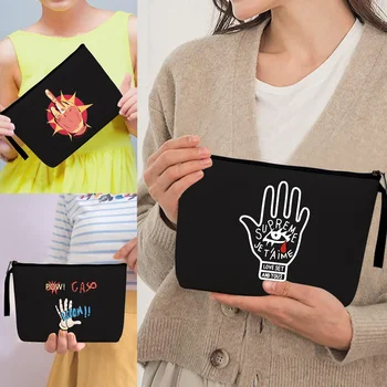 Personalizar Mão Cosméticos Saco Personalizado Moda Palma Padrão de Viagens de Cosméticos Organizador de Mulheres Make Up Bag de Luxo Design Saco do Malote