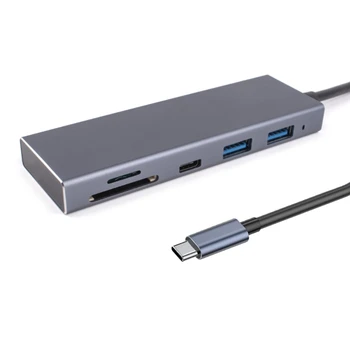 5 Em 1 Multifuncional Tipo de Hub USB C-C Conversor Adaptador Tipo-C Para USB3.1 2xUSB SDTF Extender Gadget para o Portátil