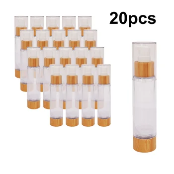 20pcs 50ml 1.7 oz Bambu Transparente Vazio Distribuidor da Loção Claro Reutilizável produtos de Higiene pessoal Frasco para Cosméticos Maquiagem