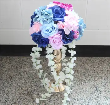 SPR 30cm de casamento peça central de casamento decoração de mesa de flores Rosa Pitaia Estrada de levar flor (só as flores)10pcs/lot