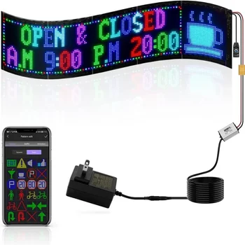 P5 16*64 Pixels Flexível painéis de LED Carro LED Sinal de Controle de APLICATIVO RGB Led de Ecrã Suave de Outdoor para o Carro, Bar, KTV