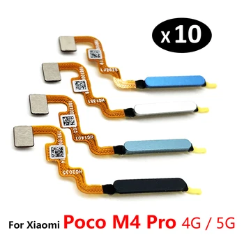 10Pcs, Original Sensor de impressão digital em Casa Tecla Return tecla de Menu Fita Flex Cabo Para Xiaomi Poco M4 Pro M4Pro 4G 5G Peças