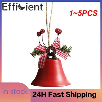 1~5PCS Sino de Natal Vermelho Branco Verde de Metal Jingle Bells Árvore de Natal Pendurando Pingente de Enfeite de Natal, Decoração de Suprimentos