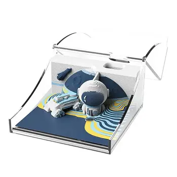 Astronauta 3D Memo Pad Tema do Espaço de Escrita Suave Notas de Proteção para os Olhos Notas 3D Inovadora Almofada de Memorando Para Escritórios em Casa